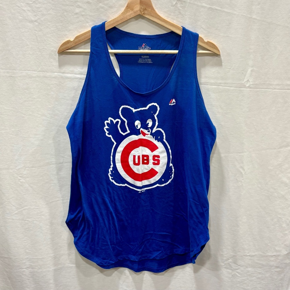 Chicago Cubs Razor Back Tank Top - Blue / XL
